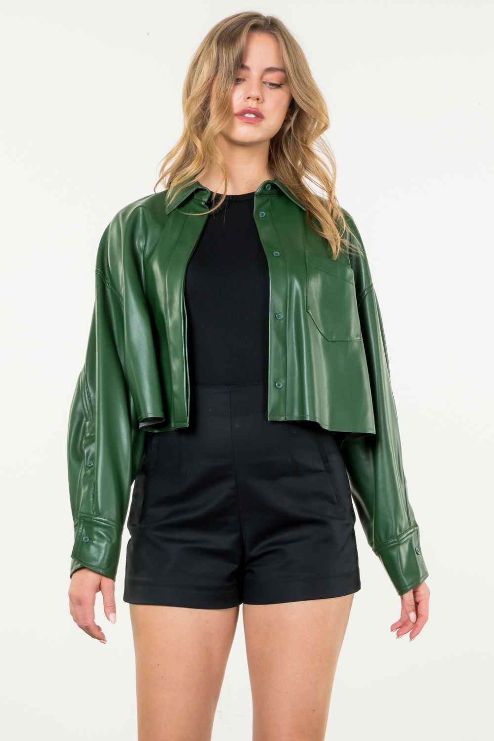 Cropped Leather Jacket