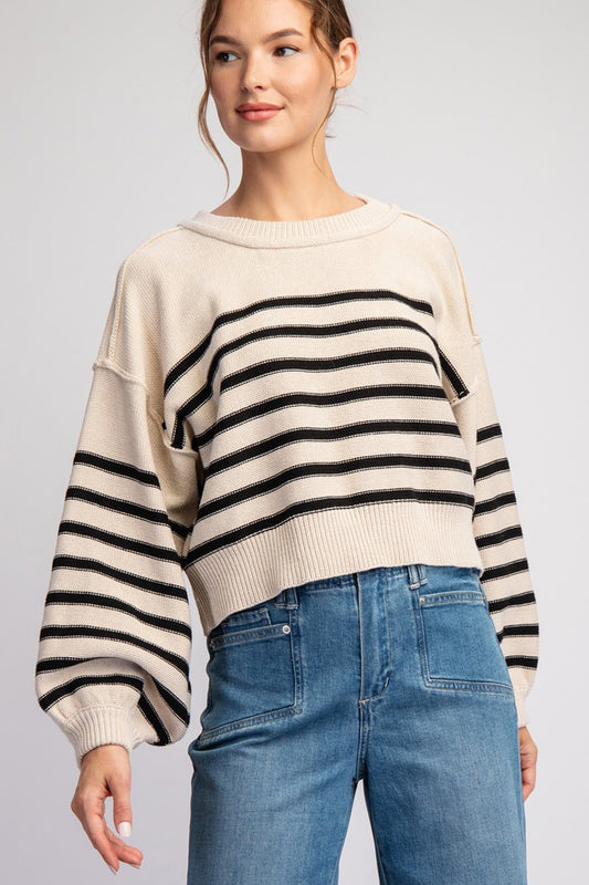 Striped Cropped Sweater