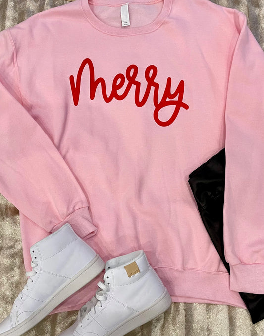 Merry In Pink Sweatshirt
