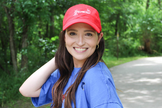 Firecracker Embroidered Red Cap