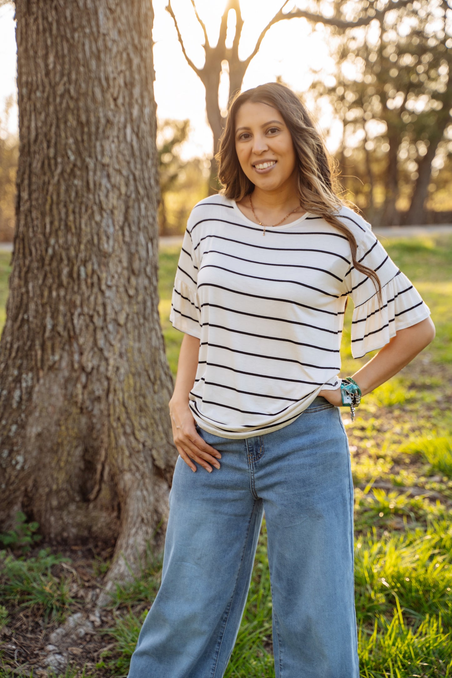 French Terry Round-Neck Top