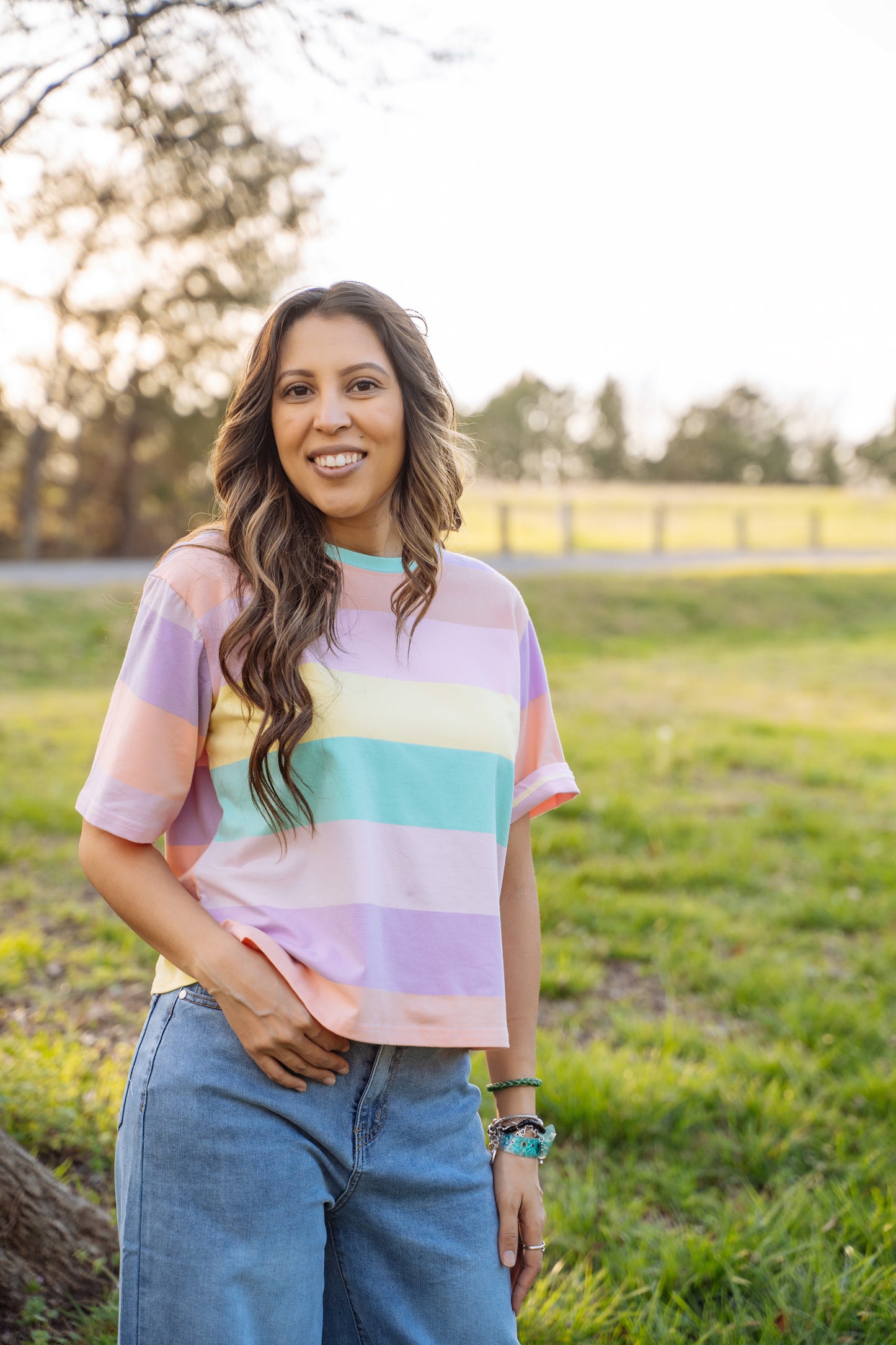 Color Block Short Sleeve Top