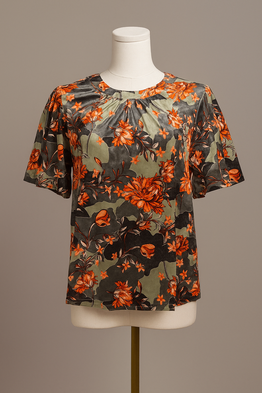 Floral Print Ruffle Top