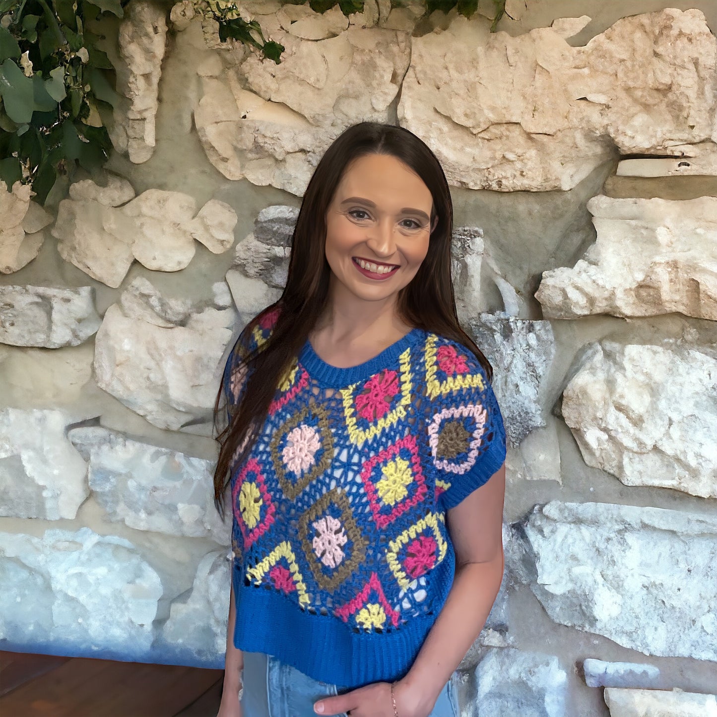 Multi Color Crochet Top