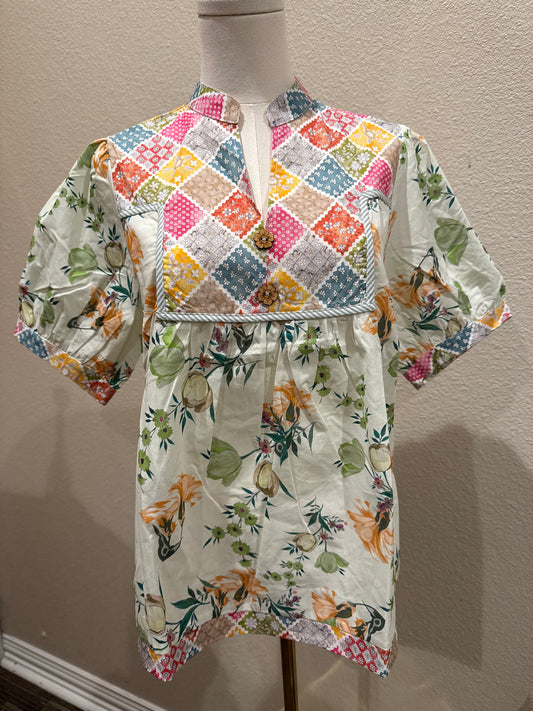 Patchwork Floral Boho Top