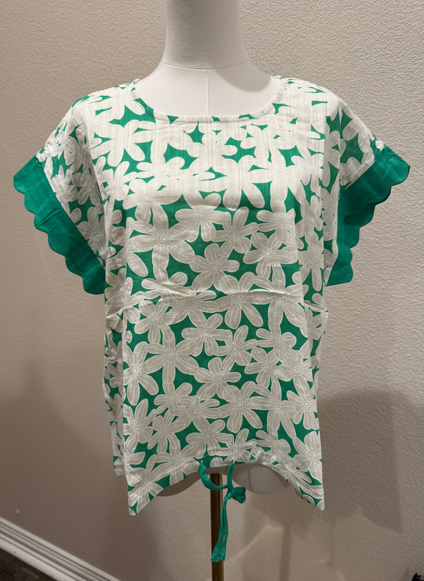 Floral Lace Overlay Top