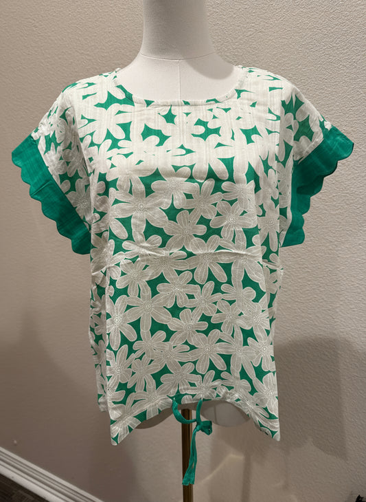 Floral Lace Overlay Top