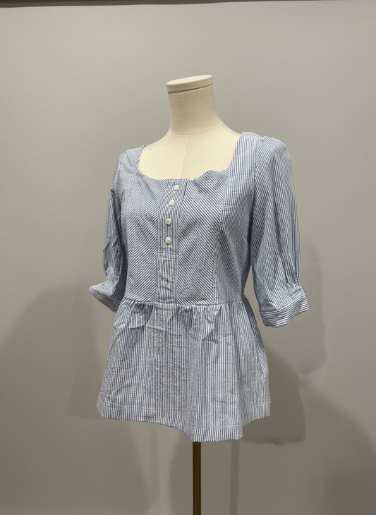 Chic Striped Peplum Top