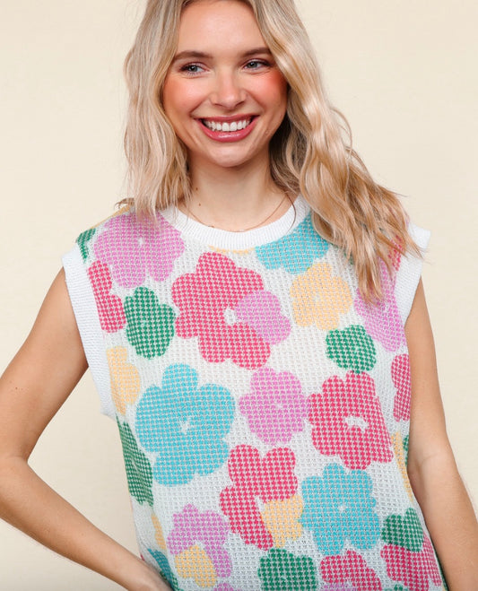 Color Block Floral Top